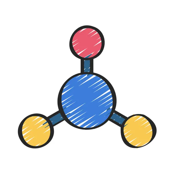 Science Atoms Symbol Flat Icon Vector Illustration — Stock Vector