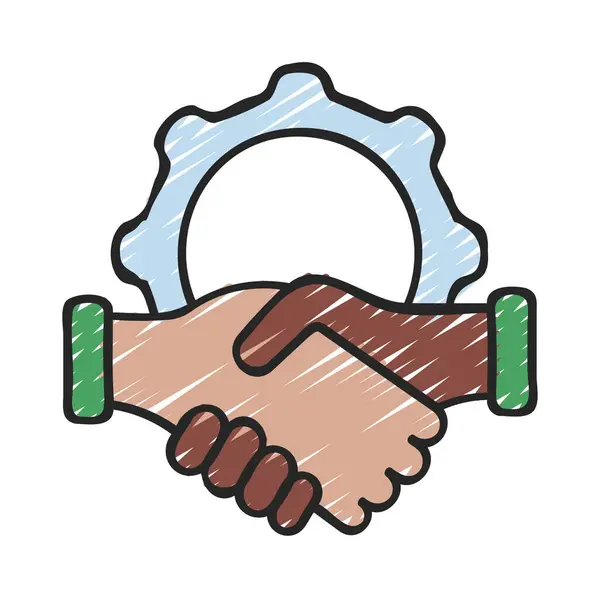 Handshake Icon Flat Design Vector Illustration Agreement Management — Stock Vector