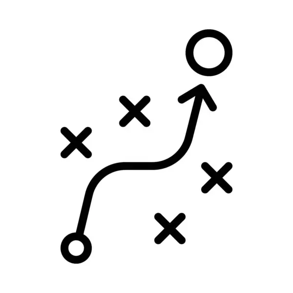 Planung Pfeil Und Kreuze Web Symbol Vektor Illustration — Stockvektor