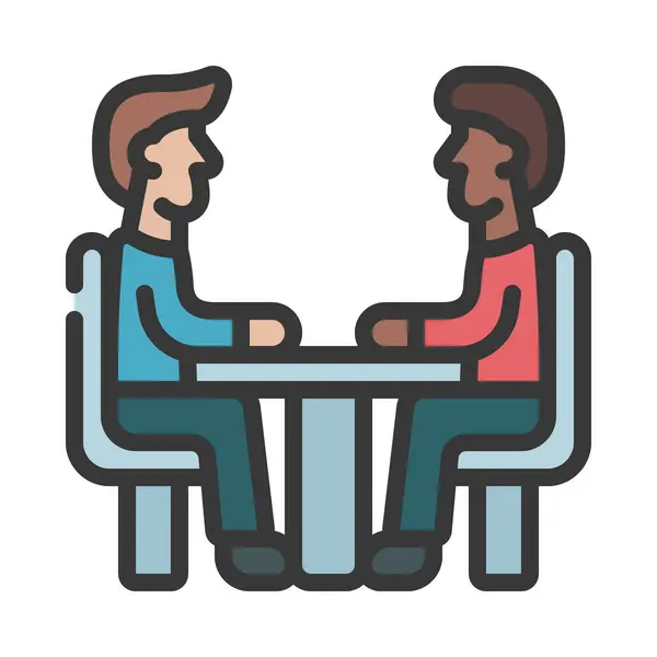 Business Meeting Web Icon Vector Illustration — Stock Vector