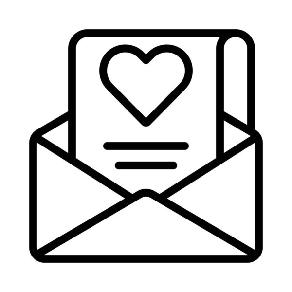 Значок письма любви, векторная иллюстрация