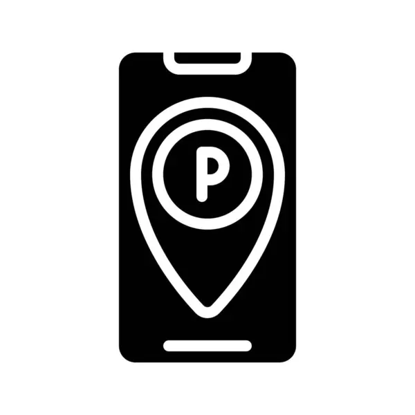 Parking App Web Icon Vector Illustration — Stock Vector