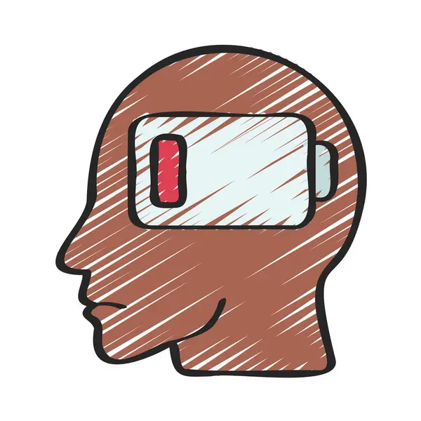 Burnout Head simge vektör illüstrasyon tasarımı