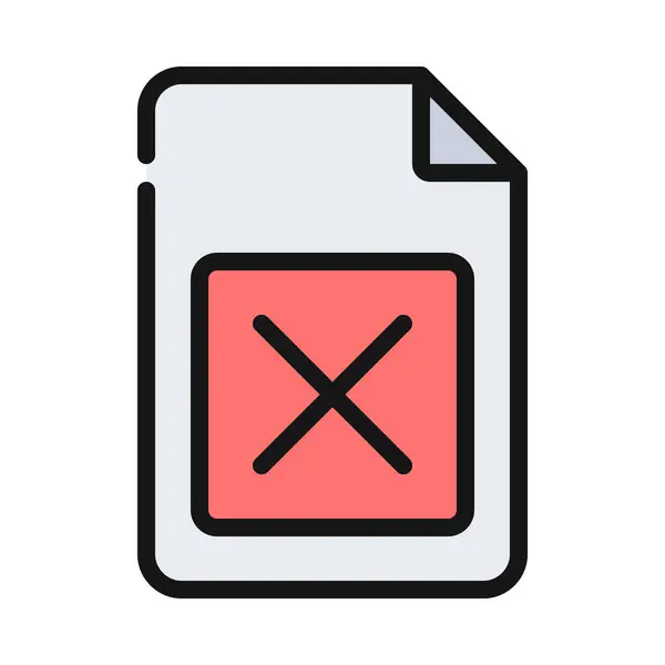 Icône Cross Mark File Illustration Vectorielle — Image vectorielle