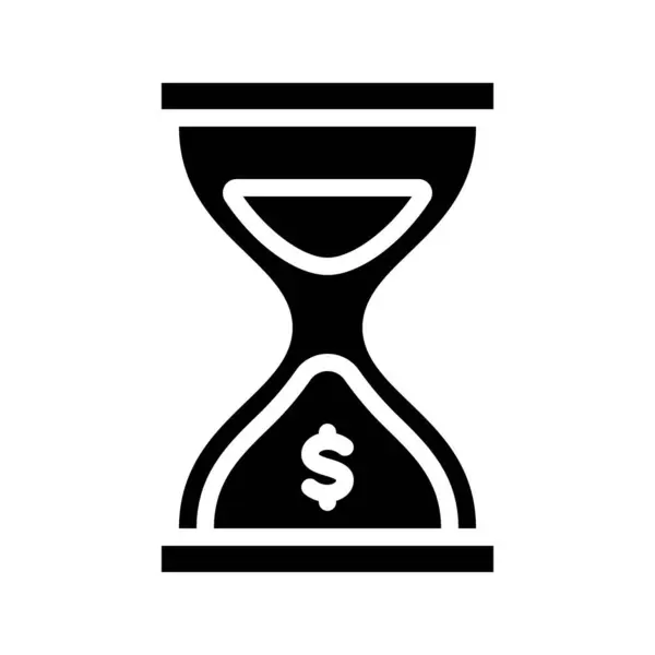 Money Sand Timer Icon White Background — Stock Vector