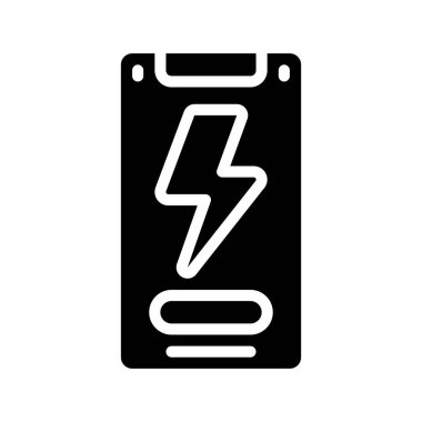 Mobil Güç Kontrolleri simgesi basit düz illüstrasyon