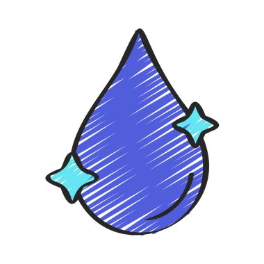 Temiz Su Web simgesi düz tasarım, vektör illüstrasyonu