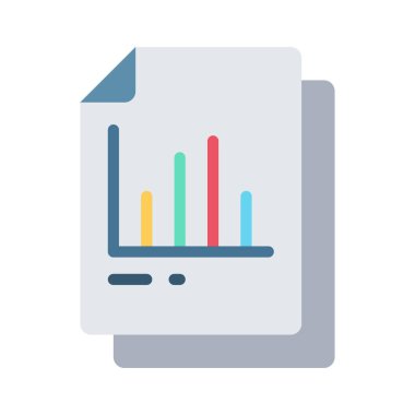 Beyaz arkaplanda izole edilmiş Grafik Belgesi vektör simgesi, grafik