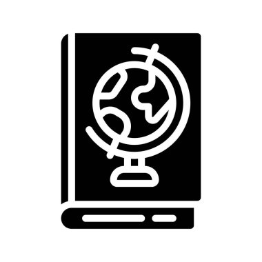 Coğrafya Kitabı simgesi, vektör illüstrasyonu
