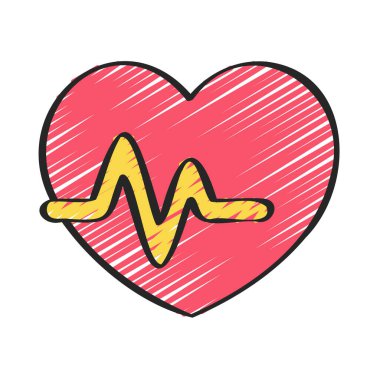 Nabız simgesi vektör illüstrasyon tasarımı olan kalp