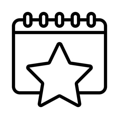 Favori takvim tarihi simgesi, vektör illüstrasyonu 