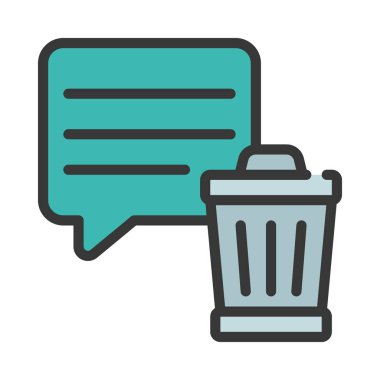 İleti simgesi, vektör illüstrasyonunu sil  