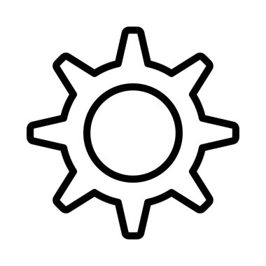 Beyaz arkaplanda Cog vektör simgesi  