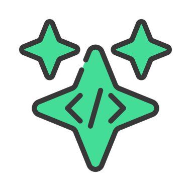 Temiz Kod Web simgesi, vektör illüstrasyonu                           