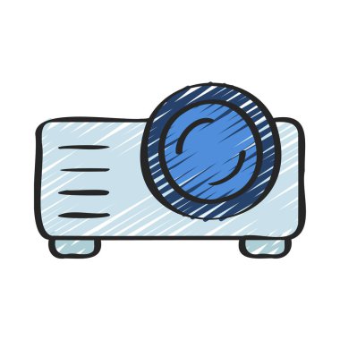 Video projektör simgesi, vektör çizim       