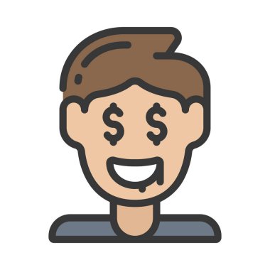 Açgözlülük Web simgesi vektör çizimi 