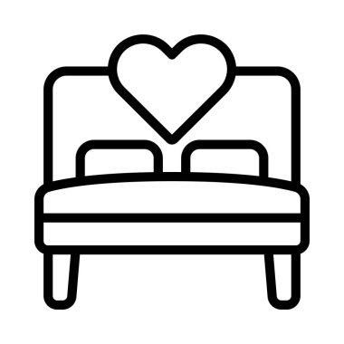 Aşk Yatağı simgesi, vektör illüstrasyonu