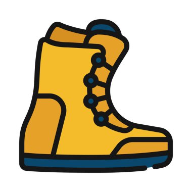 Snowboard Önyükleme simgesi, vektör illüstrasyonu