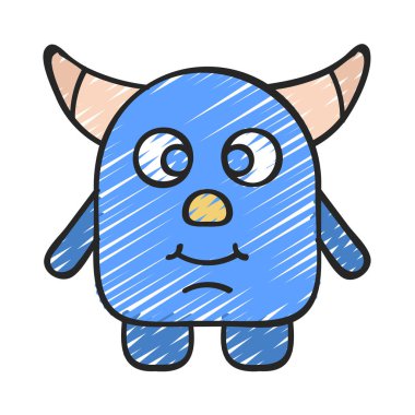 Beyaz arkaplandaki canavarın vektör çizimi  