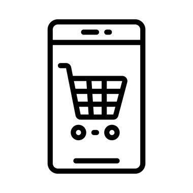 Mobil Alışveriş Ağı simgesi vektör çizimi