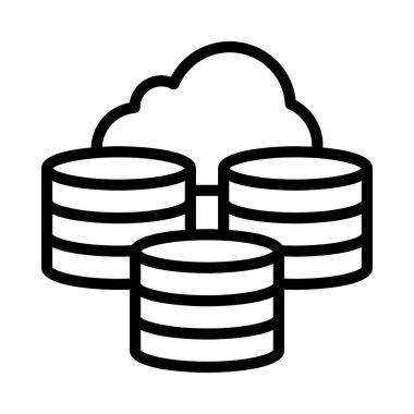 Bulut Akış Çizelgesi Simgesi, Vektör İllüstrasyonu