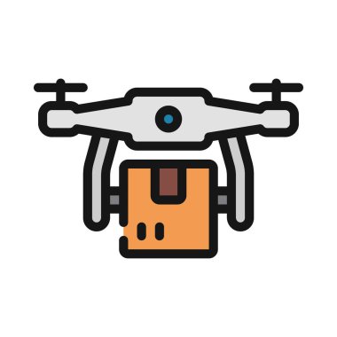 Drone dağıtım simgesi vektör illüstrasyonu