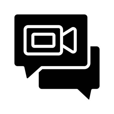 Video İleti Web simgesi vektör illüstrasyonu