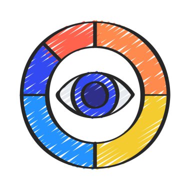 iş Donut Çizelgesi göz simgesi, vektör illüstrasyonu