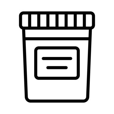 İlaç şişesi ikonu, izole edilmiş, idrar testi deney şişesi.