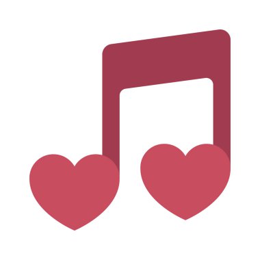 Aşk Müzik Web ikonu vektör illüstrasyonu
