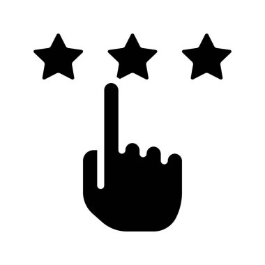 Parmak ve yıldız ikon vektör illüstrasyonuyla el