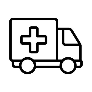 Tıbbi Malzemeler Lorry web simgesi, vektör illüstrasyonu                      