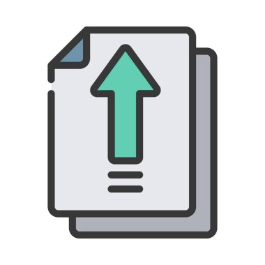 Belge simgesi, vektör illüstrasyonu yükle 