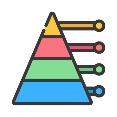 Piramit Grafik ağ ikonu vektör çizimi