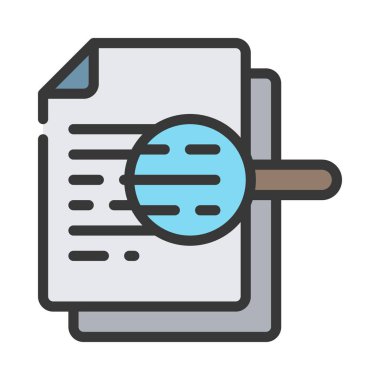 Belge simgesi, vektör çizim arama 