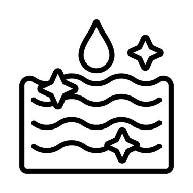 Temiz Okyanus simgesi, vektör çizimi