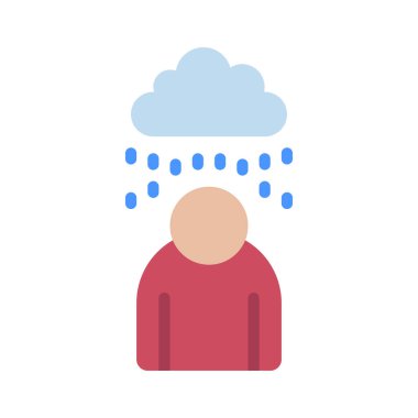Depresyon web simgesi vektör çizimi 