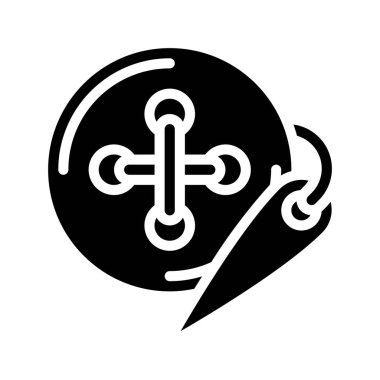 Dikiş Düğmesi simgesi vektör illüstrasyon tasarımı