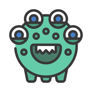 Beyaz arkaplanda canavar vektör çizimi 