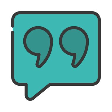 Alıntı İleti simgesi, vektör illüstrasyonu  