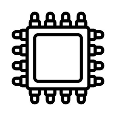 İşlemci Çipi web simgesi, vektör illüstrasyonu