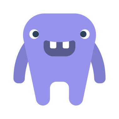 Beyaz arkaplanda canavar simgesi vektör çizimi 