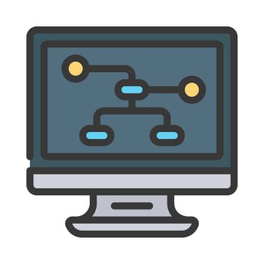 Bilgisayar Akımı grafik simgesi, vektör illüstrasyonu 