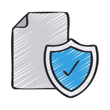 Güvenli Belge simgesi, vektör illüstrasyonu 