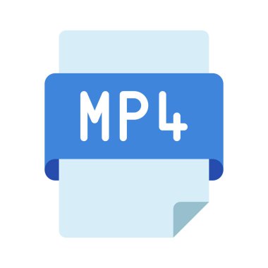 MP4 dosya simgesi, vektör illüstrasyonu