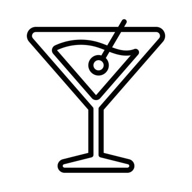 Kokteyl Martini ikonu vektör çizimi tasarımı