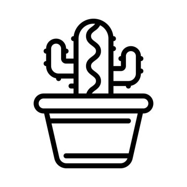 Kaktüs düz simgesi, vektör illüstrasyonu 