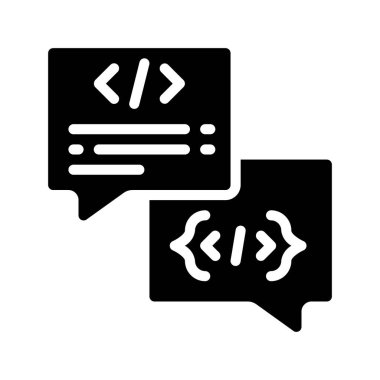 Kod İletişim Ağı simgesi, vektör illüstrasyonu                              