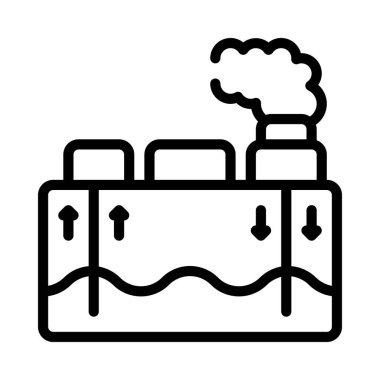 Jeotermal Enerji Ağı simgesi, vektör illüstrasyonu                     