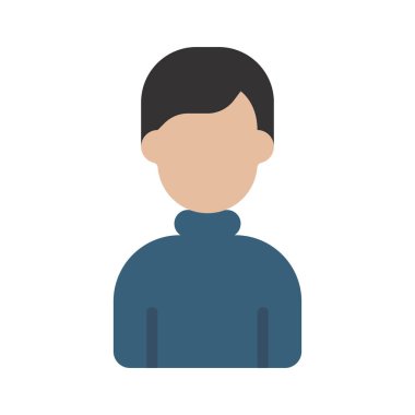 Turtle Neck Man web simgesi düz tasarım, vektör illüstrasyonu